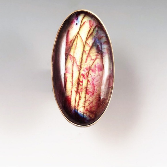 Patrician art Labradorite size 8 ring. Copper setting with...